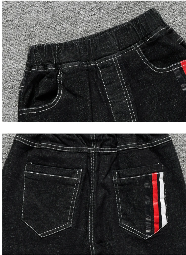 Коллекция года, весенне-осенние детские джинсовые штаны для мальчиков-подростков повседневные хлопковые узкие брюки с надписью, леггинсы темные джинсы для мальчиков возрастом от 3 до 9 лет