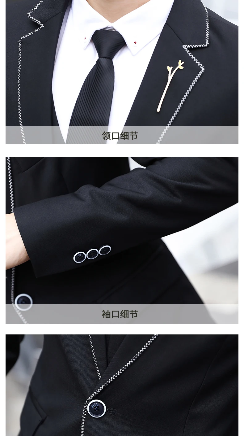 New Men's Blazers Jacket Short Coat Business Casual One Button Korean Style Slim Fit Handsome Jackets C41