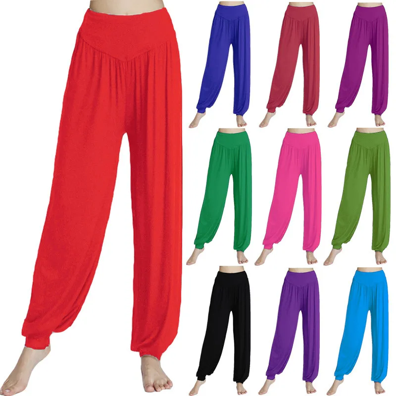 Women's Modal Loose Feet Dancing Wide-Legged Leotards Latin Yoga Practice Long Trousers Soft Modal Home Pants N24