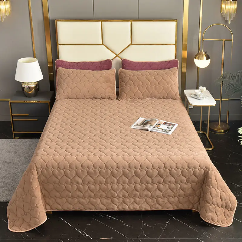 Mattress Cover Velvet Bed Cover Milk Velvet Bed Cover Kang Single Crystal Velvet Tatami Cover Quilted Bedding Quilted Sheets Big Kang Blanket Household Sheets