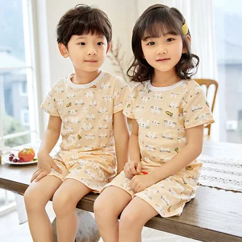 

Summer children's pajamas sets boys sleepwear baby girl clothes cartoon pyjamas kids T-shirt+shorts pijamas cotton nightwear