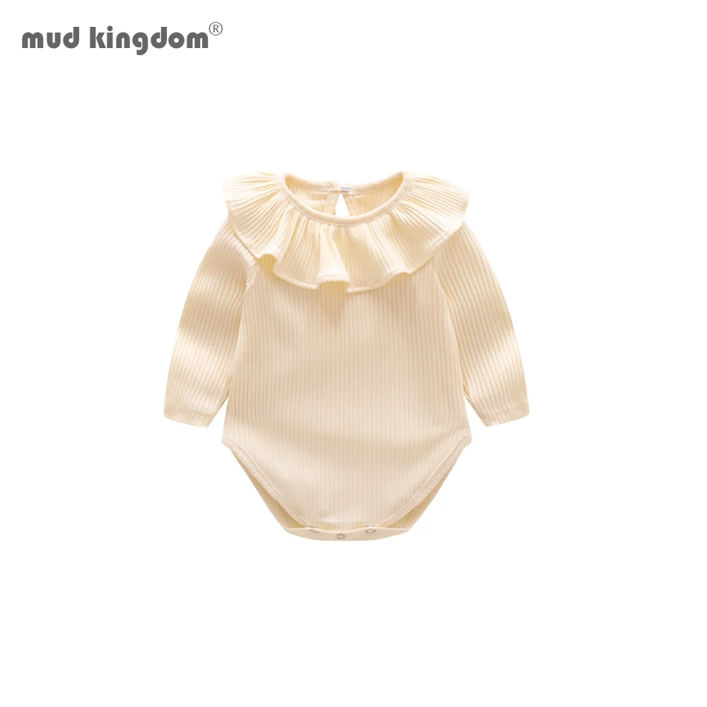 Mudkingdom/комплект осенней одежды из хлопка для маленьких девочек Боди с оборками одежда длинными рукавами
