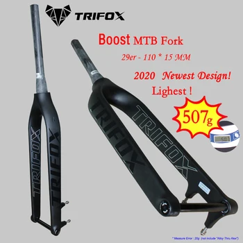 

TRIFOX horquilla mtb 29 Full Carbon MTB Fork 110*15mm 29er mountain bike fork 29 disc brake Tapered 1-1/8 to1-1/2 Thru Axl