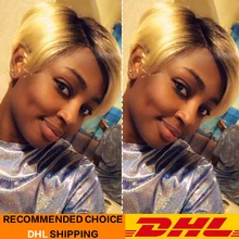 Best Price Rebecca L Part Lace Human Hair Wigs For Black Women Peruvian Remy Straight Hair Ombre Lace Wig Fashion Short wigs free shipping