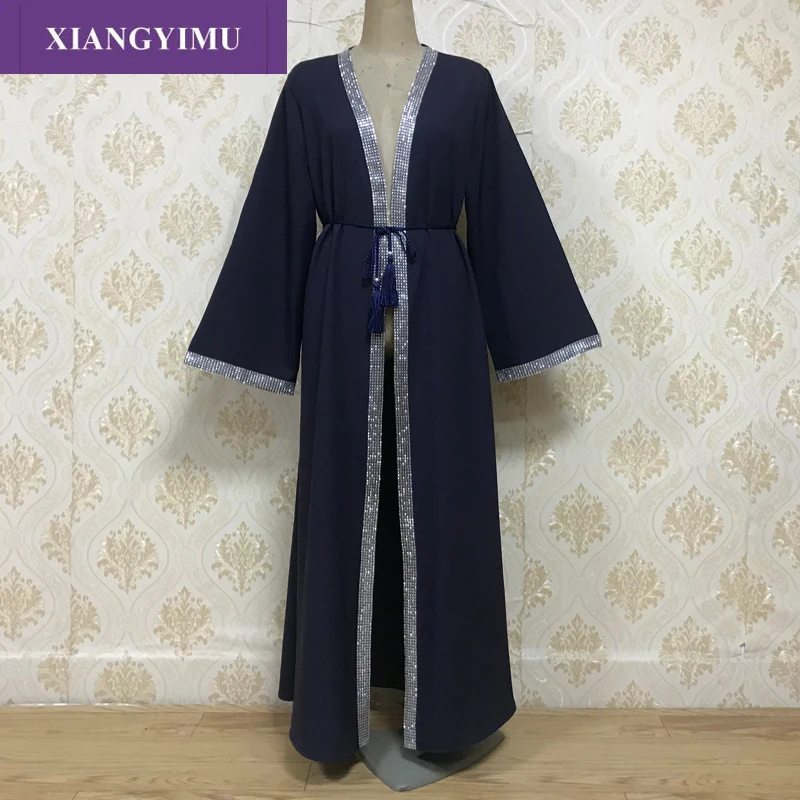 

F822 new Arab amazon women's cardigan gown with diamond-encrusted perm