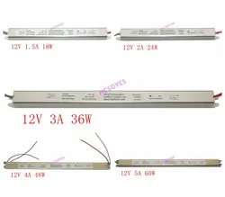 DC12V 2A 3A 4A 5A 18 W 24 W 36 Вт 48 W 60 W ультра тонкий импульсный источник светодиодный Питание освещения Трансформатор тонкий рамка знак