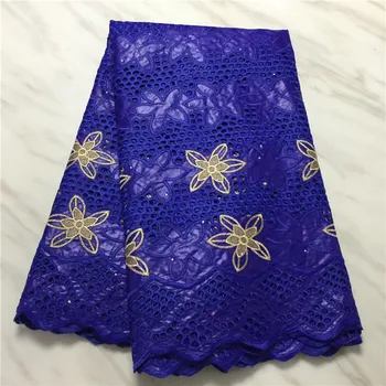 

African bazin riche fabric with brode Latest fashion embroidery bazin lace fabric with net lace 5 yards