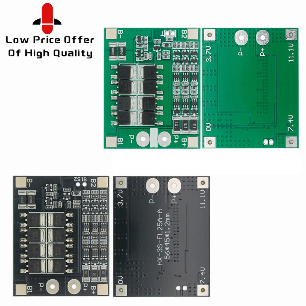 3S 25A Li-ion 18650 BMS PCM Battery Protection Board With Balance For li-ion Lipo Cell Pack Module | Электронные компоненты и