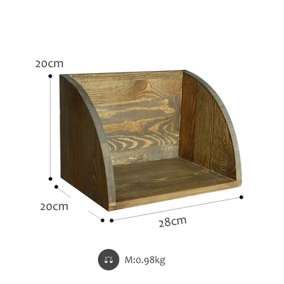 Черный SWEETGO Wood storage racks brown/coffee candle holder tray home decoration accessories Corner shelf - Цвет: Черный