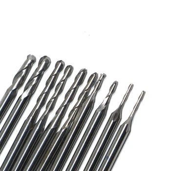

10pcs Carbide Ball Nose End Mill Milling Cutter 3.175mm Shank Carbide Ball Nose End Mill CNC Overall Length: L=38 MM