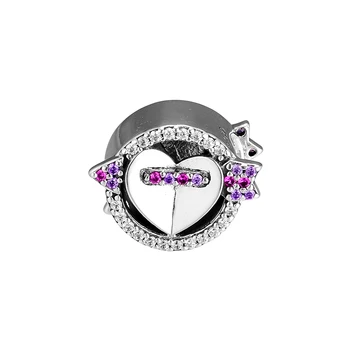 

Charms 925 Silver Original Fit Pandora Bracelets Sterling Sparkling Arrow & Heart Charm Beads for diy Women Jewelry