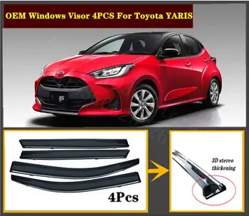 

4pcs Set 2013-2020 OEM For Toyota YARIS Stainless steel window Visor Shade Vent Wind Rain Deflector Guards Cover