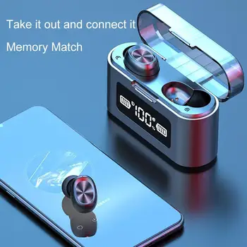 

Bluetooth 9D HIFI Stereo Sound TWS Headphone LED Display Touch Earbud Waterproof for Android iPhone with Charger Case