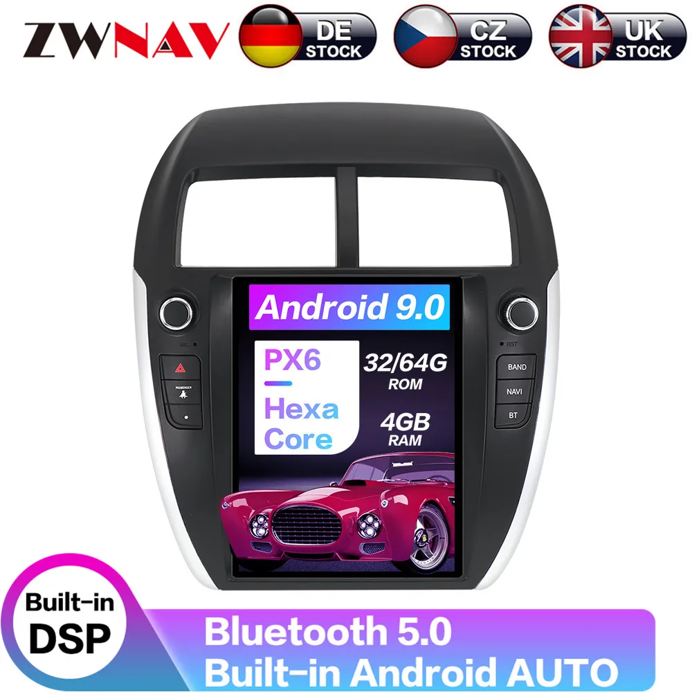 Android 9 64+ 4G Tesla с DSP Carplay Автомобильный мультимедийный плеер для MITSUBISHI ASX RVR Outlander gps навигация авто стерео радио