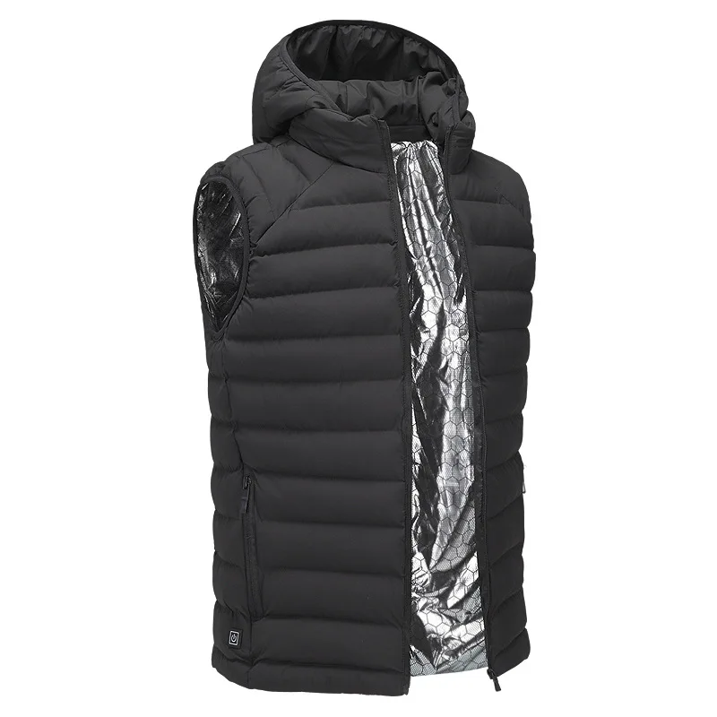 

for Smart Self-heating Vest Men's Winter Outdoor Sports Men Hooded Vest Chargeable Clothing Foreign Trade