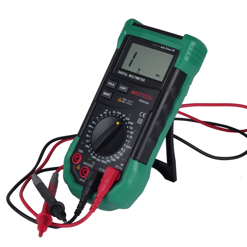 MASTECH MS8264 DMM цифровой мультиметр AC/DC Вольт Amp Res cap Temp hFE тестер