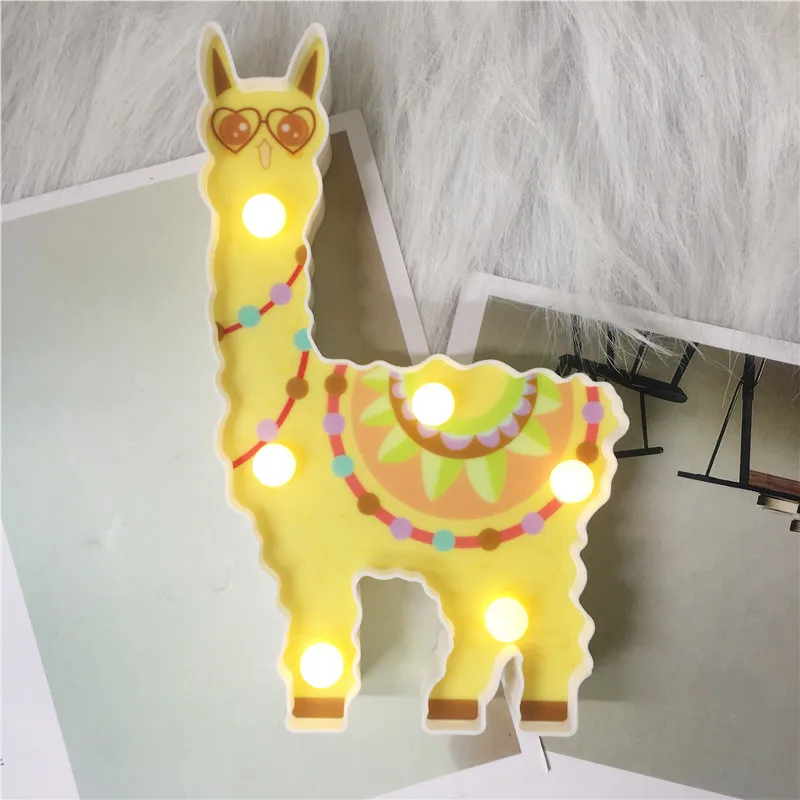 Дизайн Альпака Фламинго Единорог лампа 3D ночник милый детский подарок игрушка декоративная лампа для дома Аккумулятор для осветительных приборов мощность Led - Испускаемый цвет: Alpaca