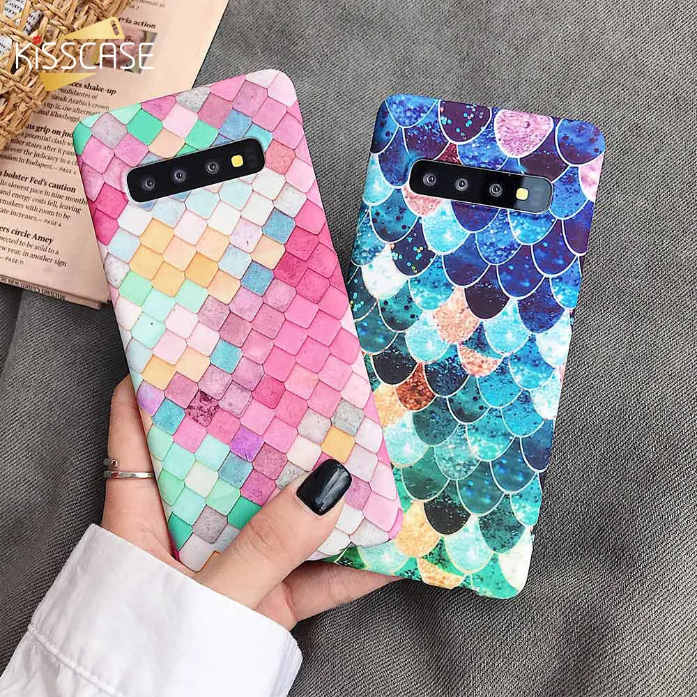 KISSCASE Luminous Case For Samsung Galaxy Note 10 A8 A7 A9 J6 J8 2018 3D Colorful Cover A5 A3 2017 Capa |