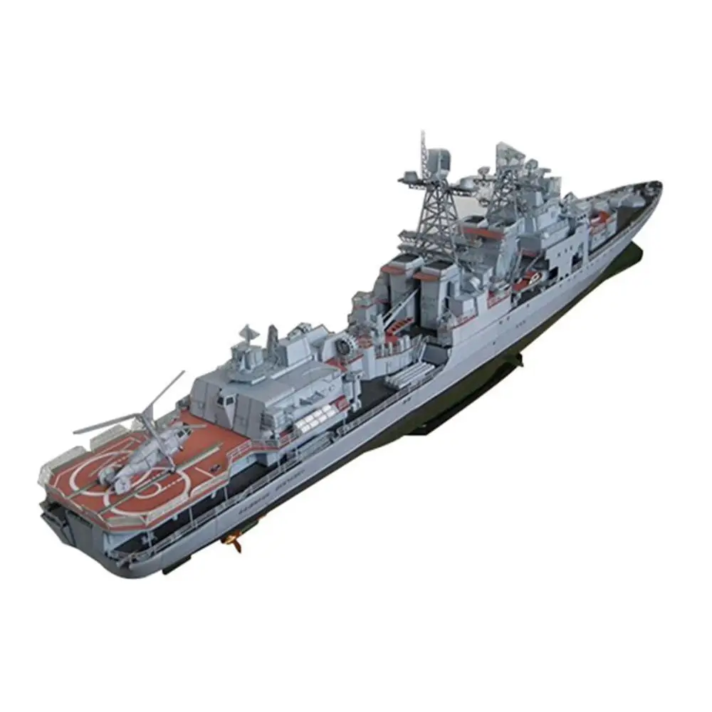 1:200 Admiral Levchenko Antisubmarine Ship DIY 3D Paper Card Model Building Set Construction Toys Educational Toy Military Model 3d Paper Model Military Ship Model