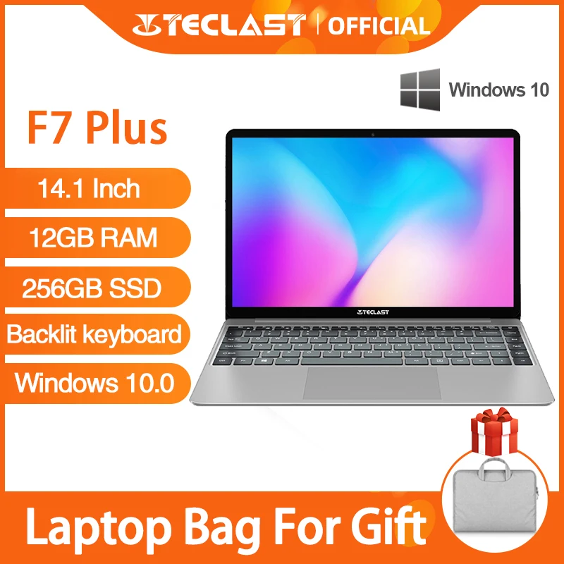 Teclast nuevo portátil F7 14 portátil 1920x1080 IPS lago Géminis N4100 Windows 10 12GB LPDDR4 256GB SSD Mini computadora