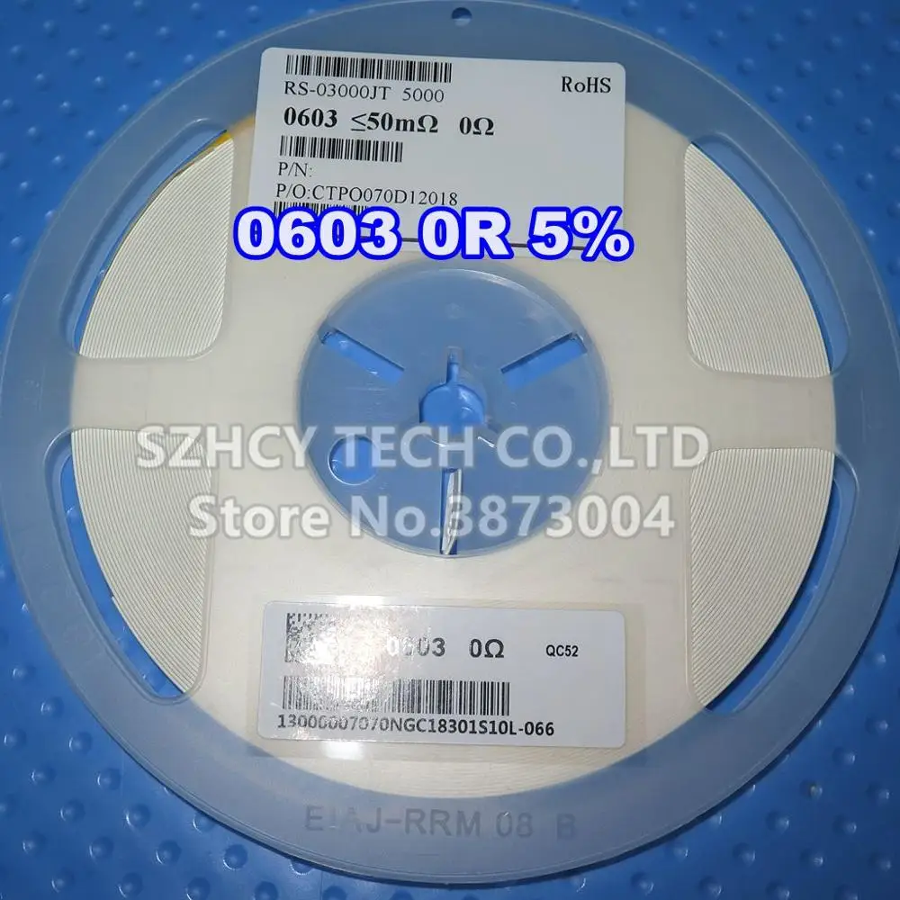 

5000Pcs 0603 0R 5% RS-03000JT New and origianl