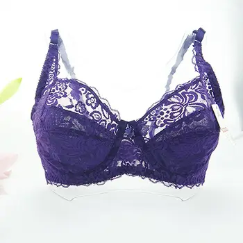 

YBCG Women Bras Sexy Lace Embroidery Floral Plunge Mesh Underwear Sling Thin Padded Breathable Elastic Comfortable Bra For Women