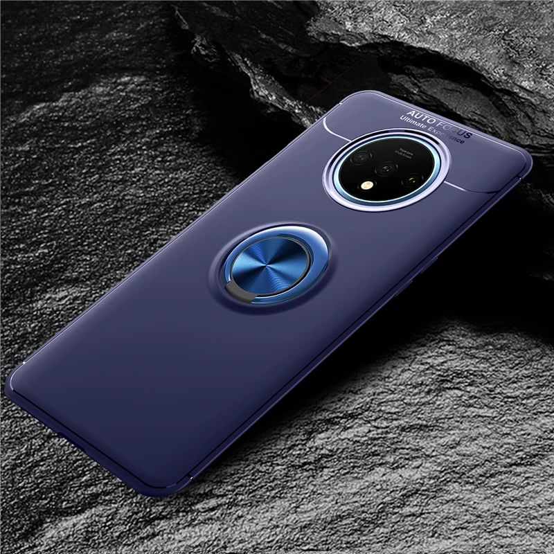 MAKAVO для Oneplus 7T чехол с кольцом-держателем Мягкий матовый Силиконовый чехол-накладка для Oneplus One Plus 7T Pro чехол для телефона s 1+ 7T