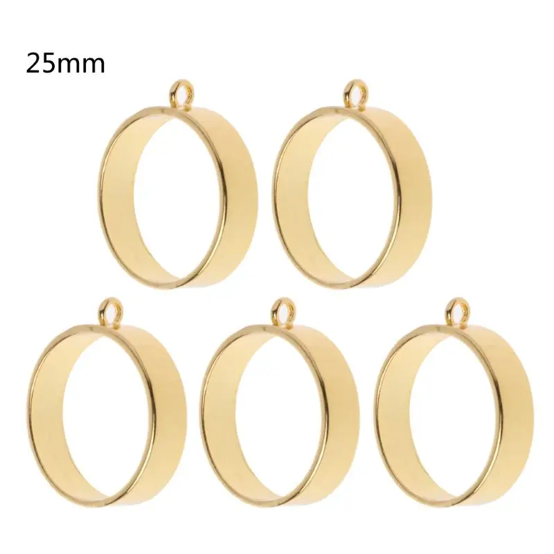 

5Pcs Round Framework Open Back Bezels Pendant Blanks for Resin Jewelry Making