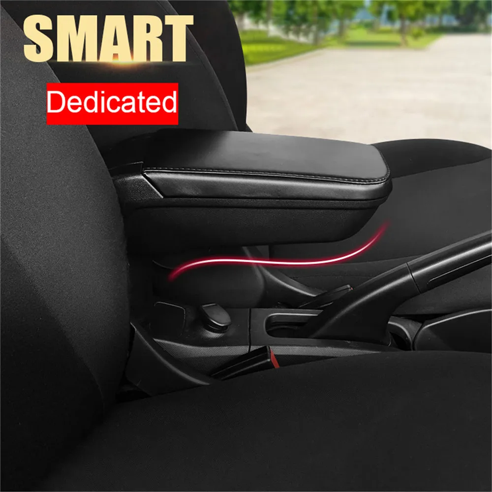 

For Benz Smart Modified Car Central Armrest Box Dedicated Storage Box Smart Interior Modification Handmade Leather Armrest Box