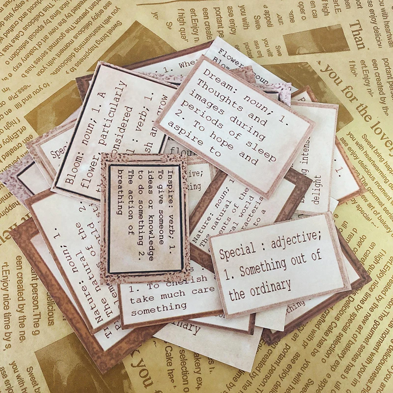 Old Pages English Phrases Stickers Travel Junk Journal Stickers Scrapbooking Craft Diary Album Decorative