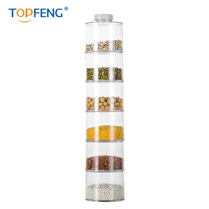 6pcs Topfeng 6 шт. контейнер для перца, шейкер, коробка для специй, башня для специй, инструменты для трав и специй, прозрачные банки для приправ, кухонная стойка, бутылка для приправ - Цвет: 6pcs