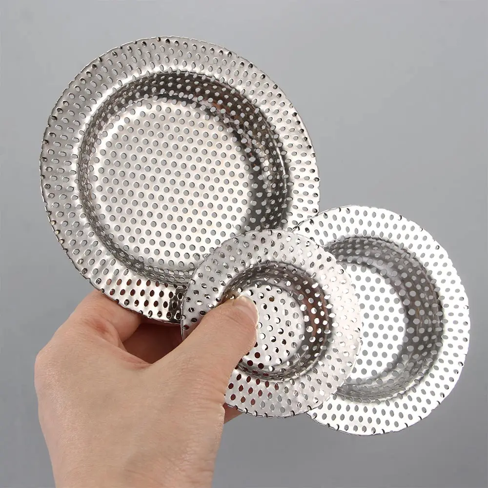 Practical Stainless Steel Full-hole Hair Filter Kitchen Bathroom Sink Floor Drain Anti-blocking Home Supplies Accessories Tools