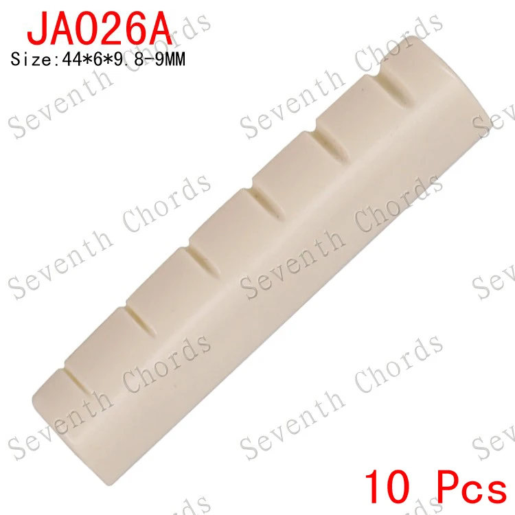 

10 Pcs 44*6*9.8-9MM Lvory-White Plastic Acoustic Guitar 6 String Slotted Nuts - JA026A