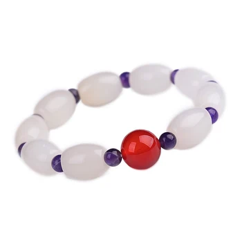 

Dropshipping Natural Stone Bracelets Round Beads with Drum Beads Bracelet Lucky for Women Men Simple Bracelet Crystal Jewelry