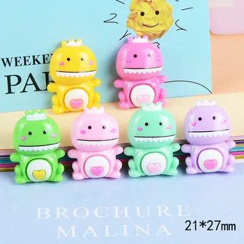 

10Pcs Cartoon Dinosaur Baby Flatback Resin Cabochons Embellishments for Scrapbooking DIY Kid Hair Bows Center Phone Deco