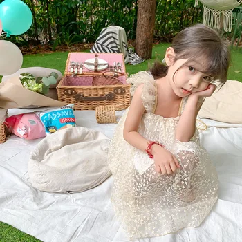 

2020 Children Clothing Girls Lace Beauty Sleeveless Lace Princess Dresses Children Fly Sleeve Sundress In Summer of 2020 Dress