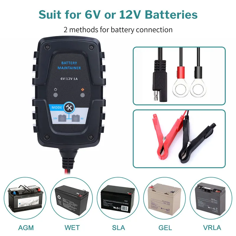 

FOR FOXSUR 12V 5A Pulse Repair Charger with LCD Display Motorcycle Car Battery Charger 12V AGM GEL WET Lead Acid Battery Charger