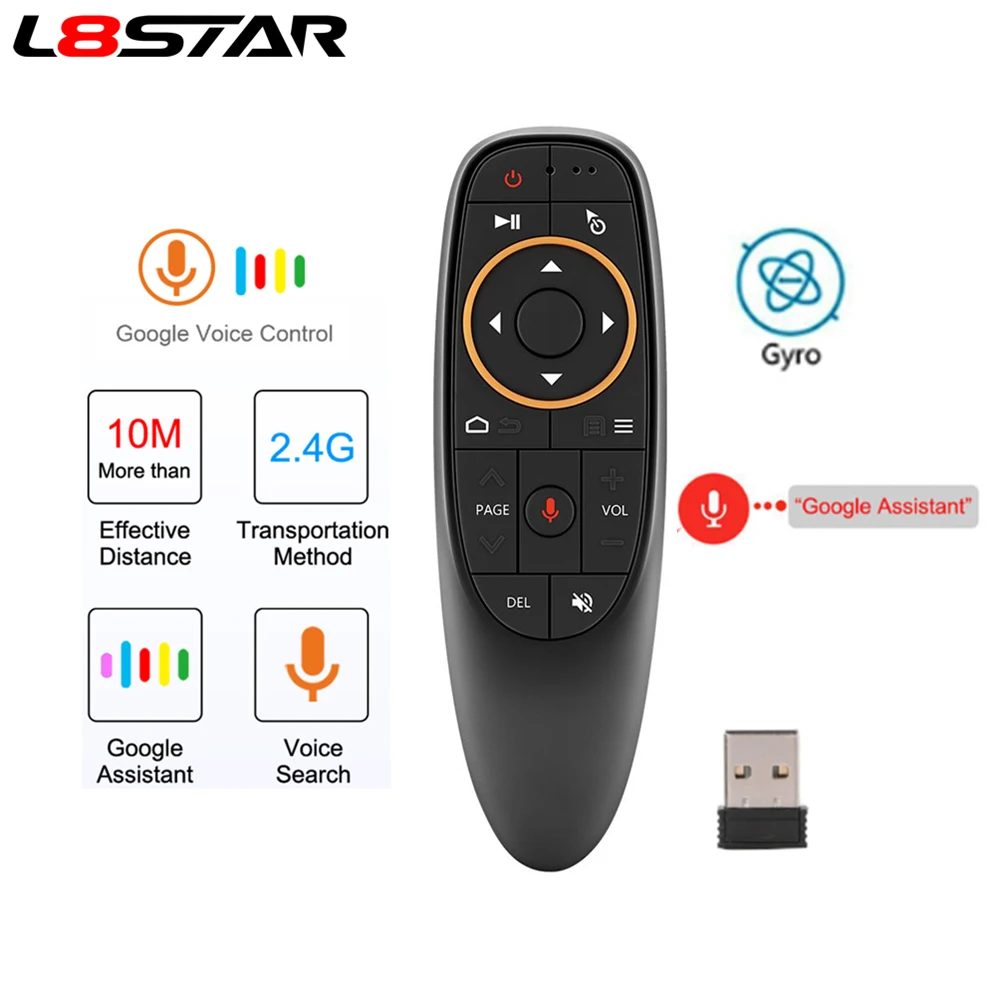 L8STAR G10S Air Mouse 2 4G голосовой пульт дистанционного управления USB приемник Gyro Sensing