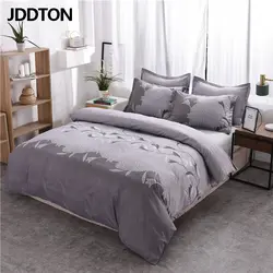 JDDTON классический набор постельного белья с вышивкой 2019 Новое поступление 2/3 шт однотонный набор простой стиль пододеяльник и наволочка BE123