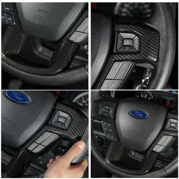 

For Ford F150 2015-2019 Steering Wheel Cover Carbon Fiber Interior Door Handle