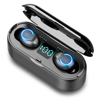 

Wireless Earphone Bluetooth 5.0 F9 TWS Wireless Bluetooth Earphone LED Display With 2000mAh Power Bank Gaming Headset With Mic