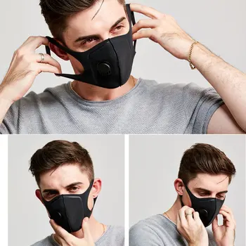 

Waterproof Polyester Fiber Protective Mask With Breathing Valve Built-In Exhalation Valves Filtered Air Mask 1 Pcs