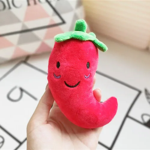 Vegetables 5 Chew Play Toys Pet Squeaky Puppy Chew Squeaker Quack Sound Doll Toy Creative Simulation Donut Pet Supplies Dog Toys PT014-red