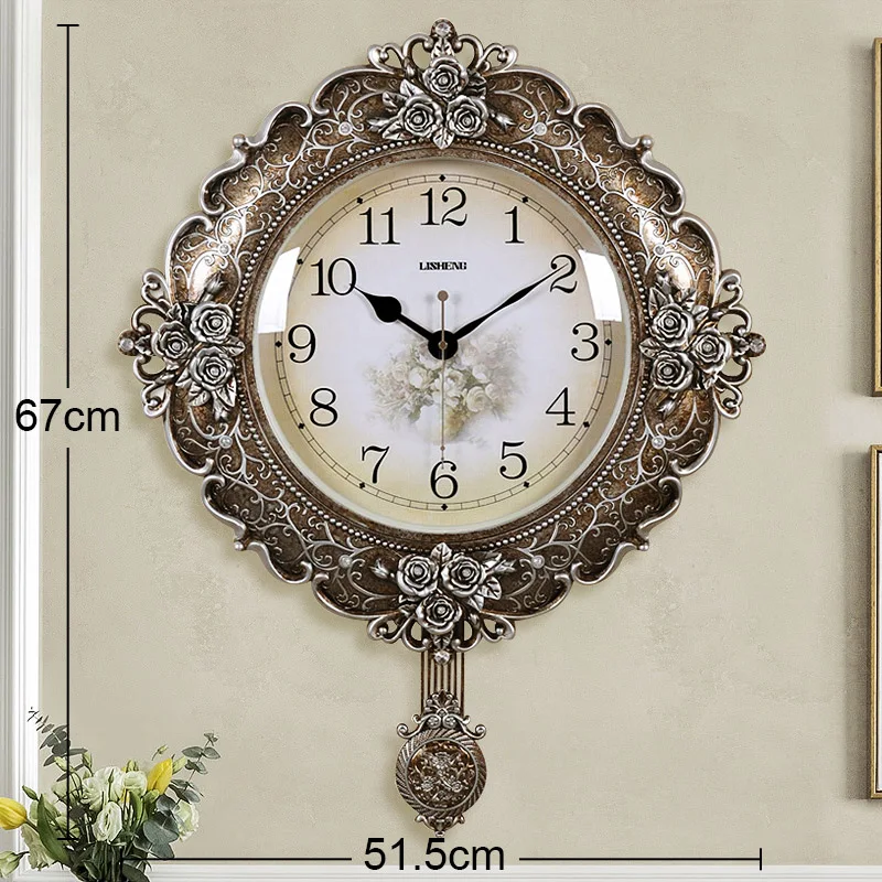 Swing Pastoral Wall Clock Minimalist Mute Quartz Clock Color:Z1104-6