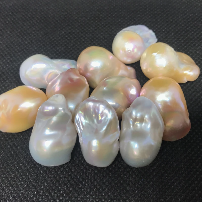 

Free shipping 3A high luster Nature half hole drilled/no hole15mm-16mm big size loose baroque shape pearl