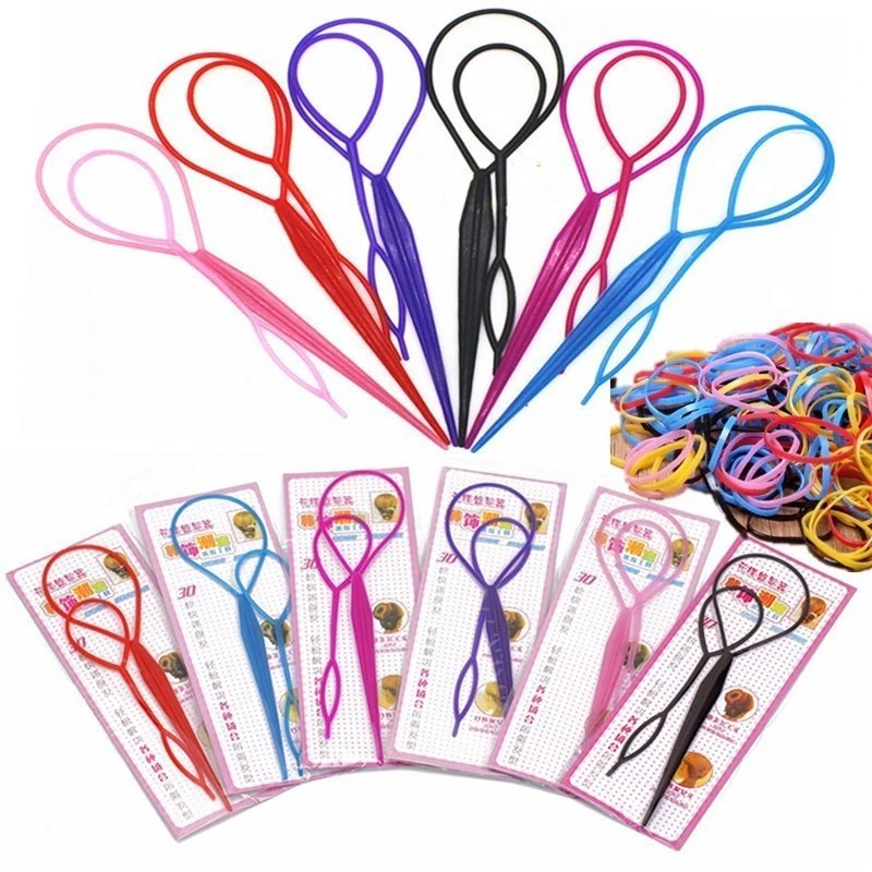 

2PC/Set Ponytail Creator Plastic Loop Fashion Styling Tools Hair Braid Hot Sale Headwear For Women Girls Kids Hair Accessories
