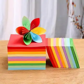 

100PC/Set Square Origami Paper Kid DIY Handmade Double Sided Coloured Folded Craft Paper Scrapbooking Decoration Arts Material