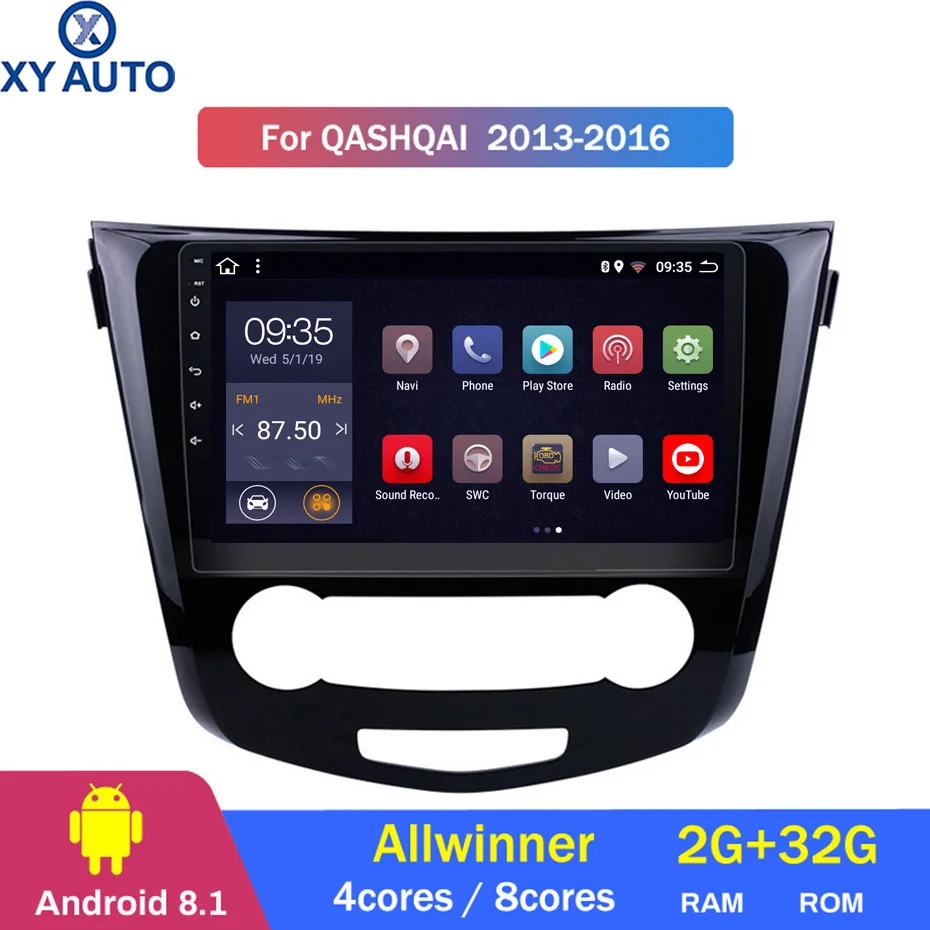 10 1 дюймов 2.5D IPS HD Мульти-сенсорный экран Android8.1 2G RAM 32G ROM NAVI для Nissan qashqai 2013-2016 с Bluetooth