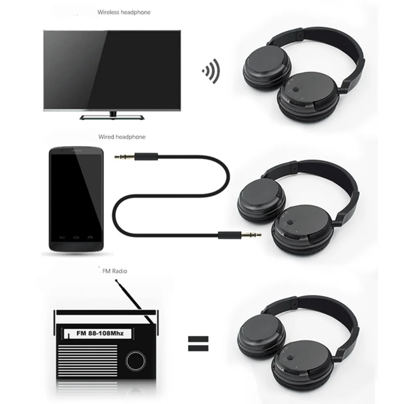 Multifunktions Drahtlose TV Headset Kopfhörer Heimkino headset für Computer PC MP3 Musik Kopfhörer Unterstützung FM Funktion
