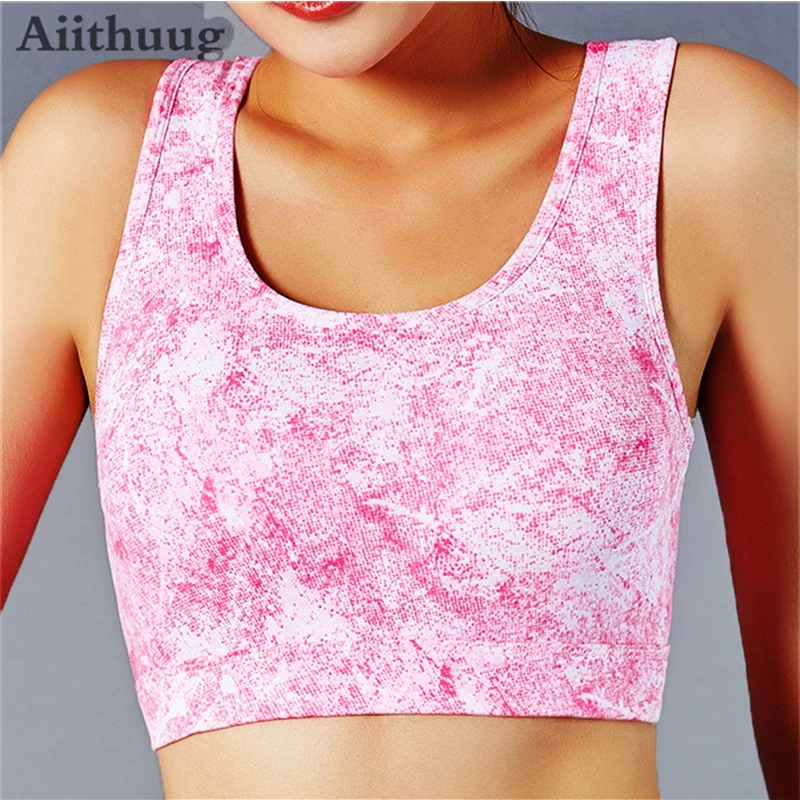 

Aiithuug Women's Workout Sports Bra High Impact Support Bounce Control Wirefree Mesh Racerback Top Sports Bras for Women